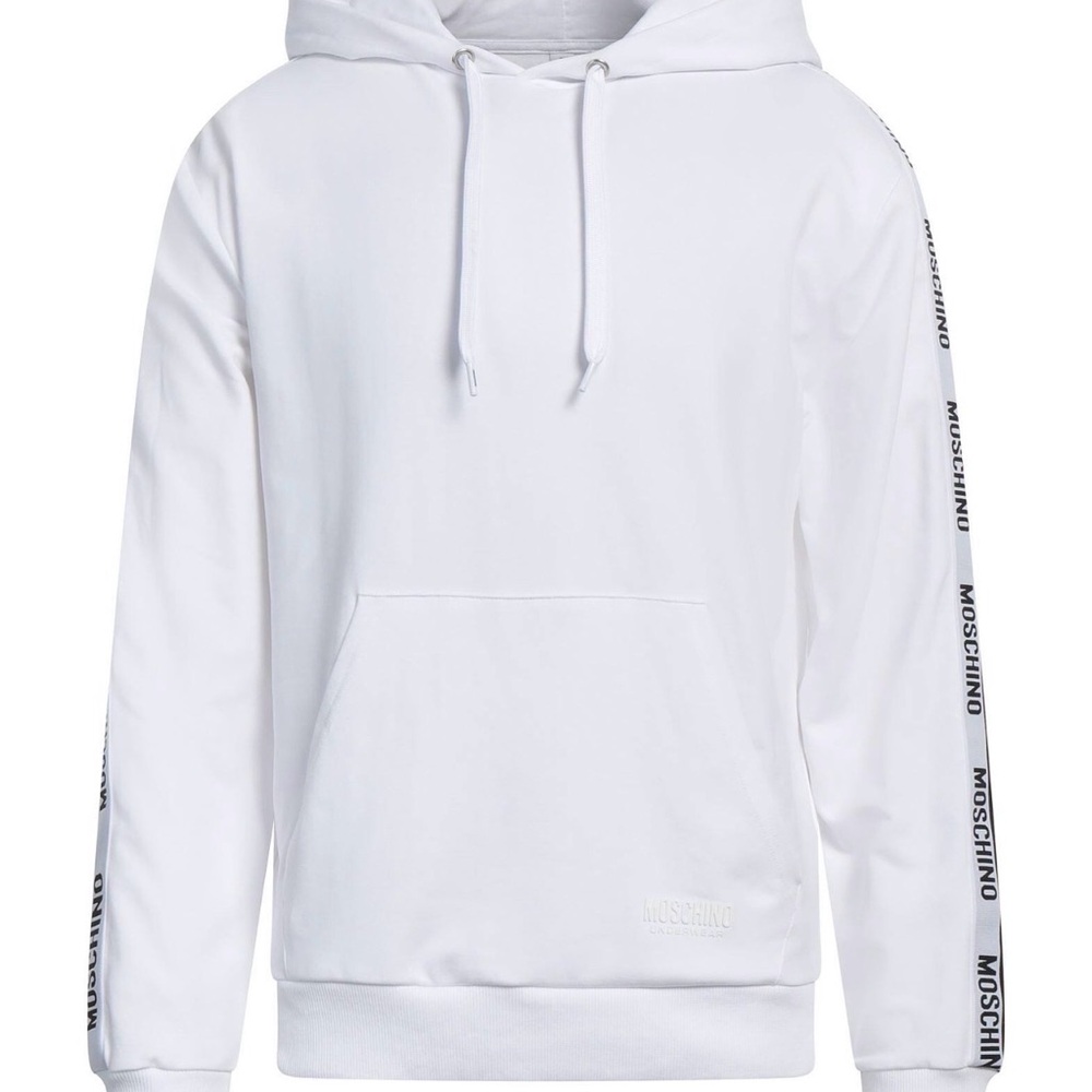 NWT Moschino Underwear White Logo Tape Hoodie XL Made In Italy